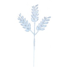 10.5" White Ruscus Plastic Pick x 3 - 10.5 Long (Lot of 12 Stems - 12 Stems Per Bundle) SALE ITEM